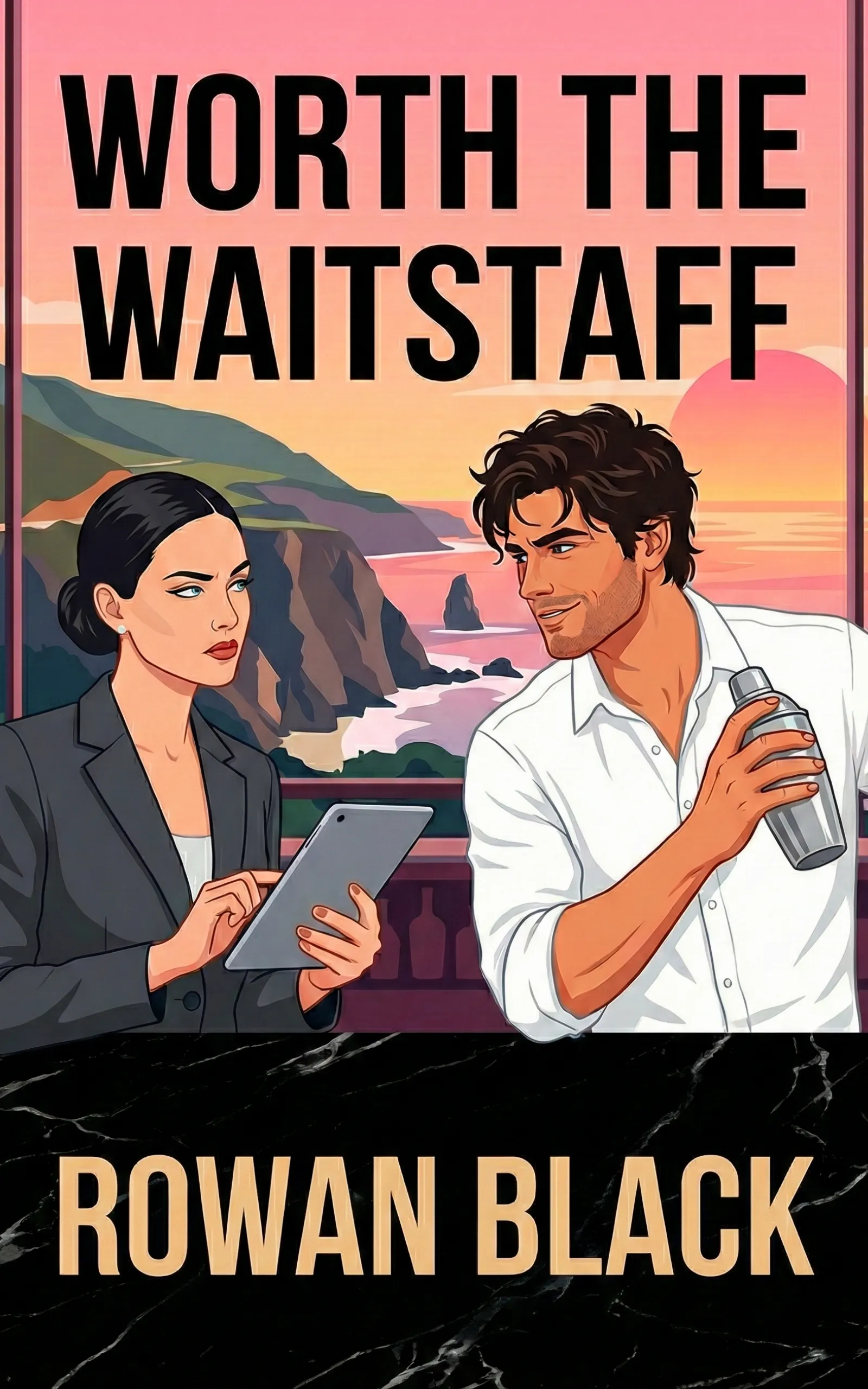 Worth the Waitstaff Book Cover - Contemporary Romance by Rowan Black