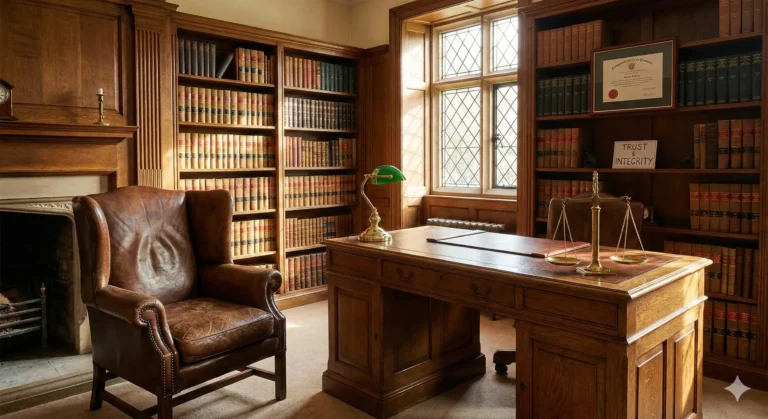Elegant study with leather armchair and vintage vibes showing structure and care - Domestic Discipline romance trope
