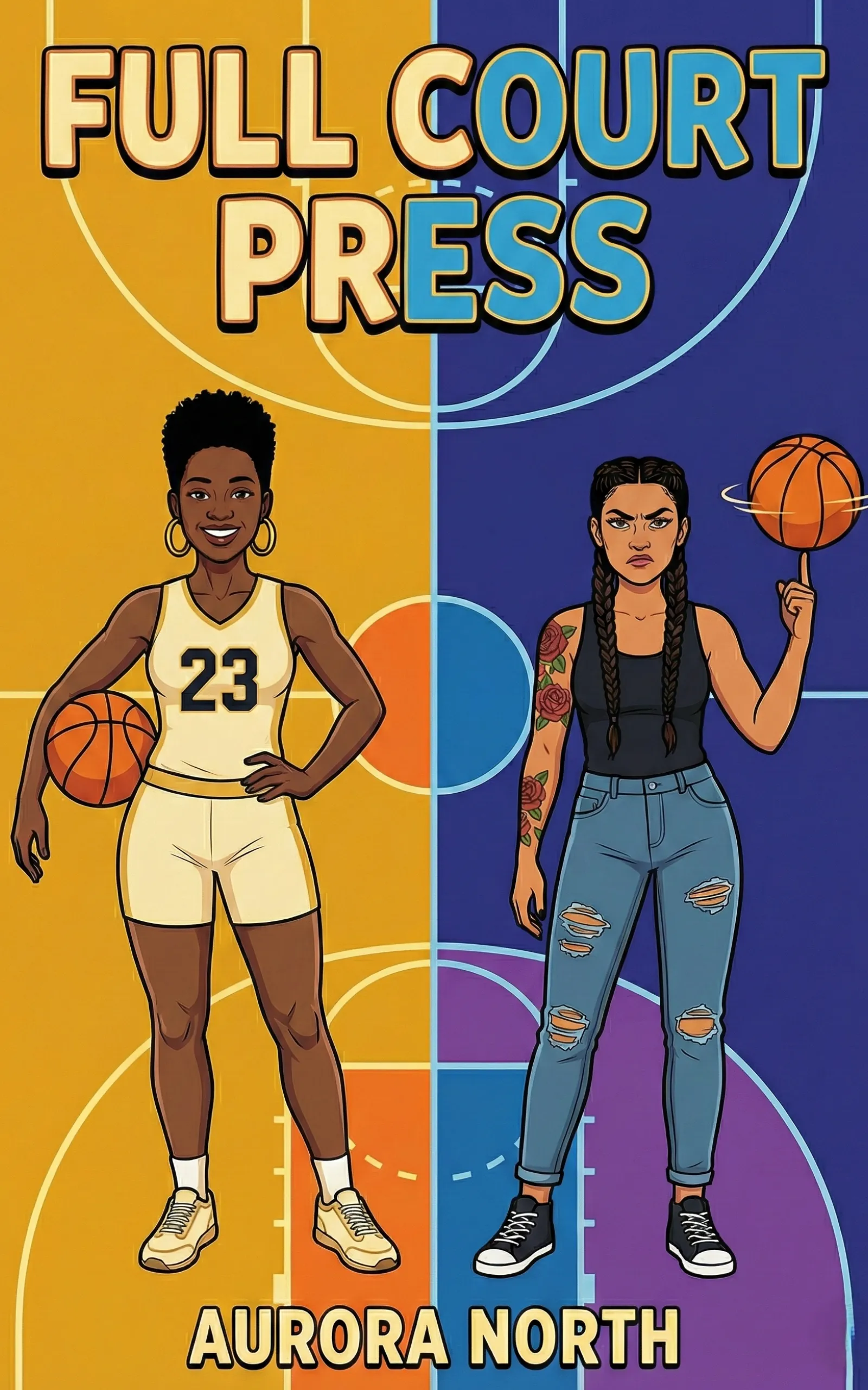 Full Court Press book cover - Sapphic Sports Romance by Aurora North