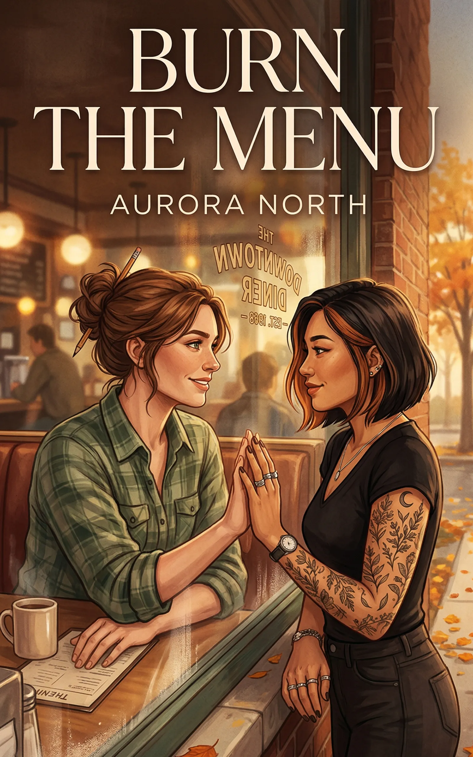 Burn the Menu by Aurora North - FF Sapphic Romance book cover
