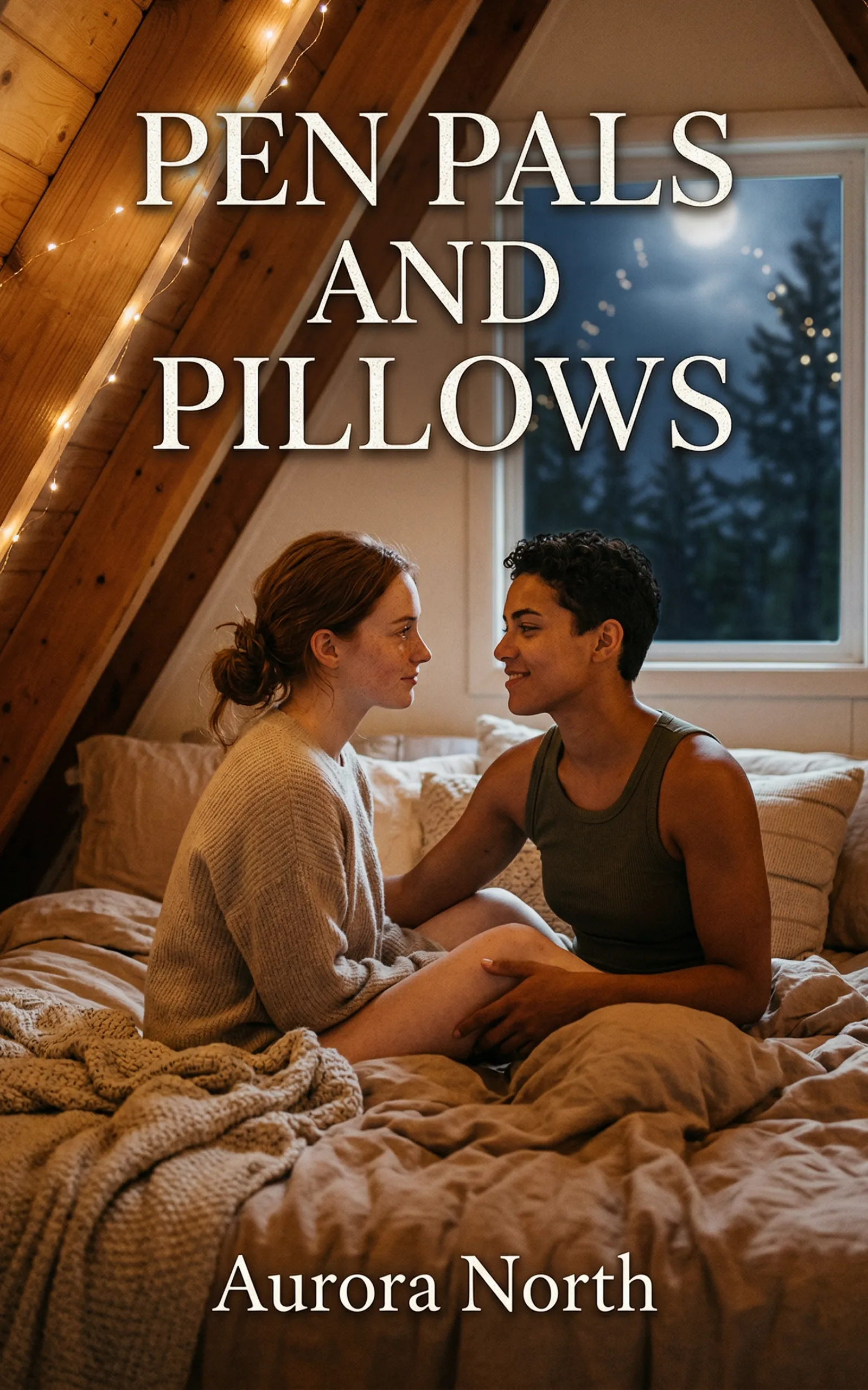 Pen Pals and Pillows by Aurora North - FF Summer Camp Reunion Romance book cover