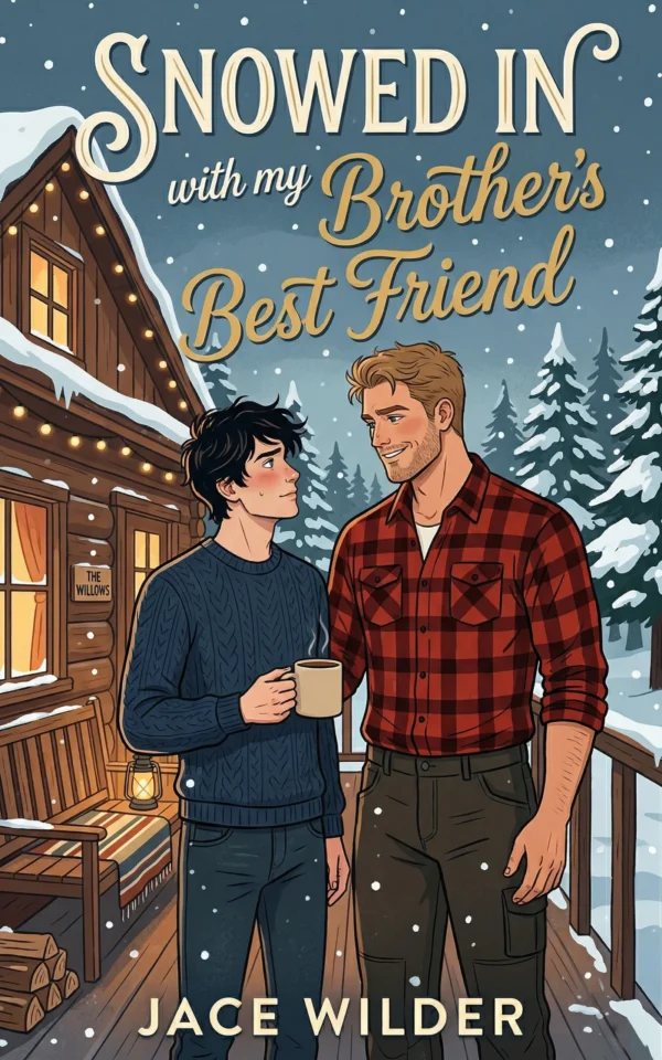 Snowed In with My Brother's Best Friend by Jace Wilder - MM Fake Dating Romance book cover