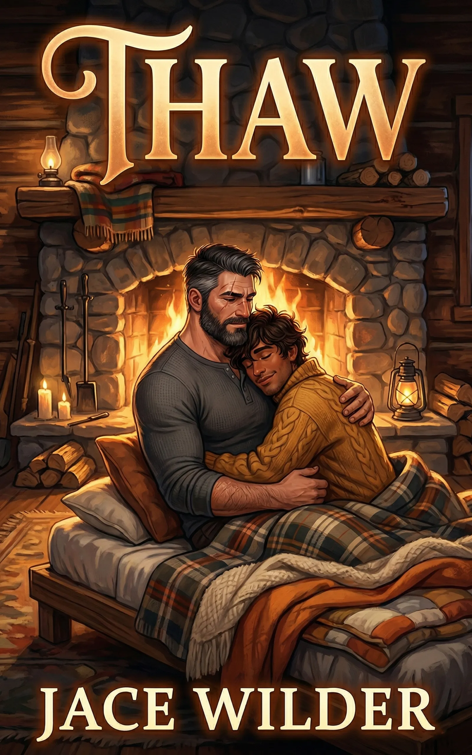Thaw by Jace Wilder - MM Grumpy Sunshine Snowed In Romance book cover