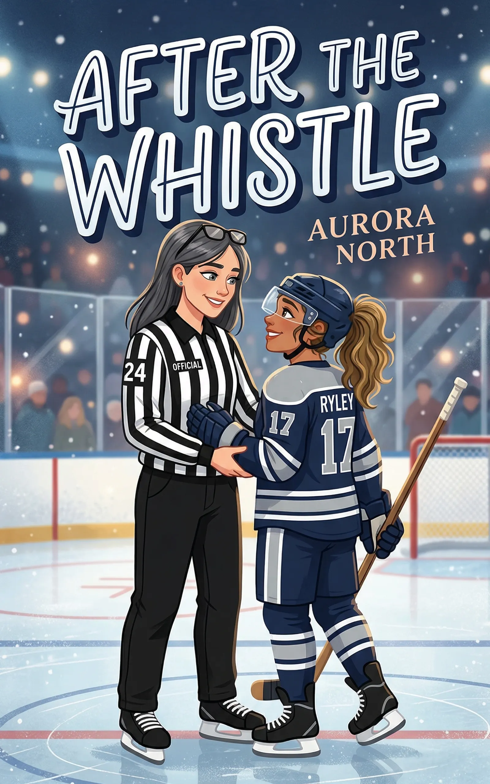 After the Whistle by Aurora North - FF Sapphic Hockey Romance book cover