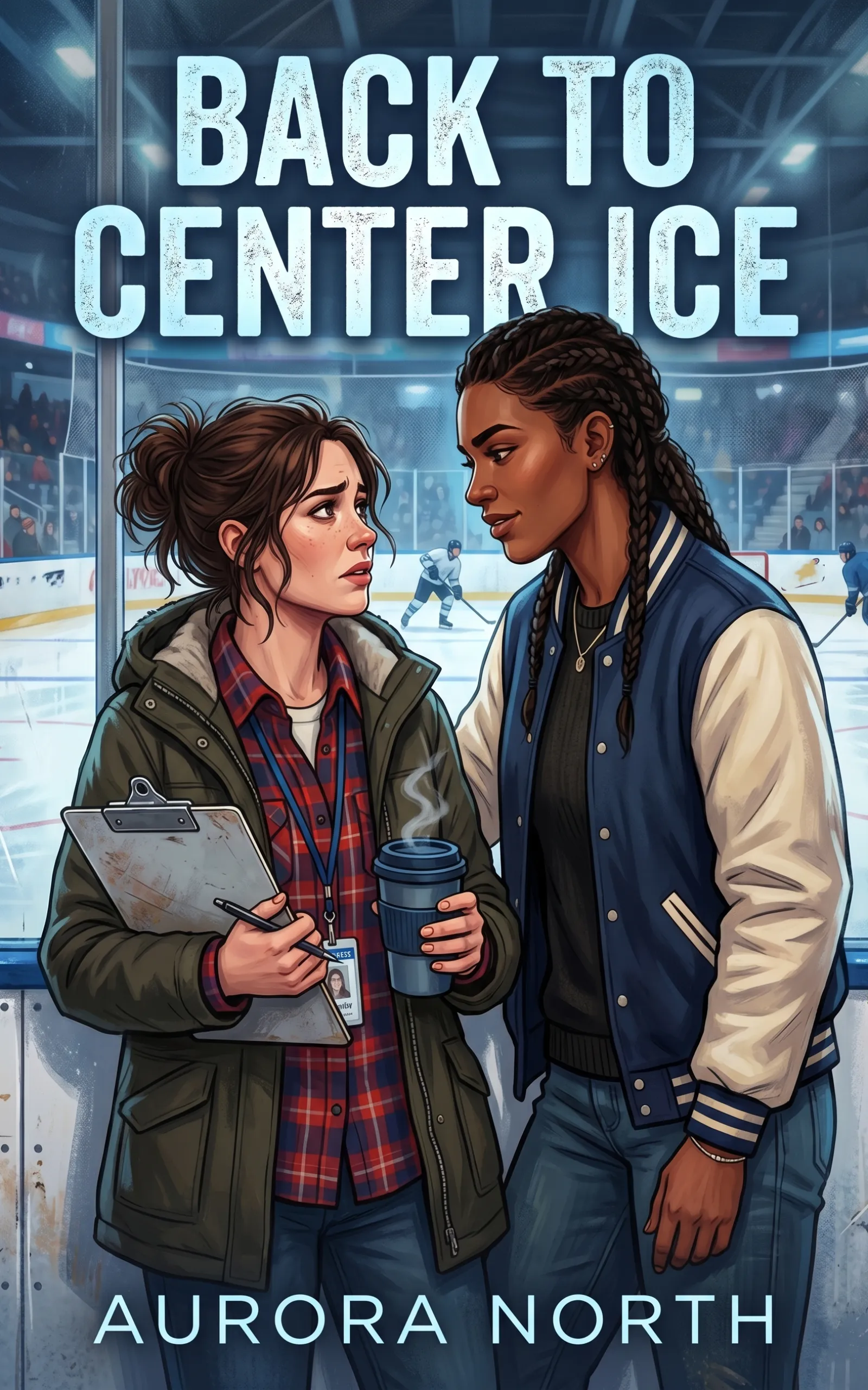 Back to Center Ice by Aurora North - FF Sapphic Second Chance Hockey Romance book cover