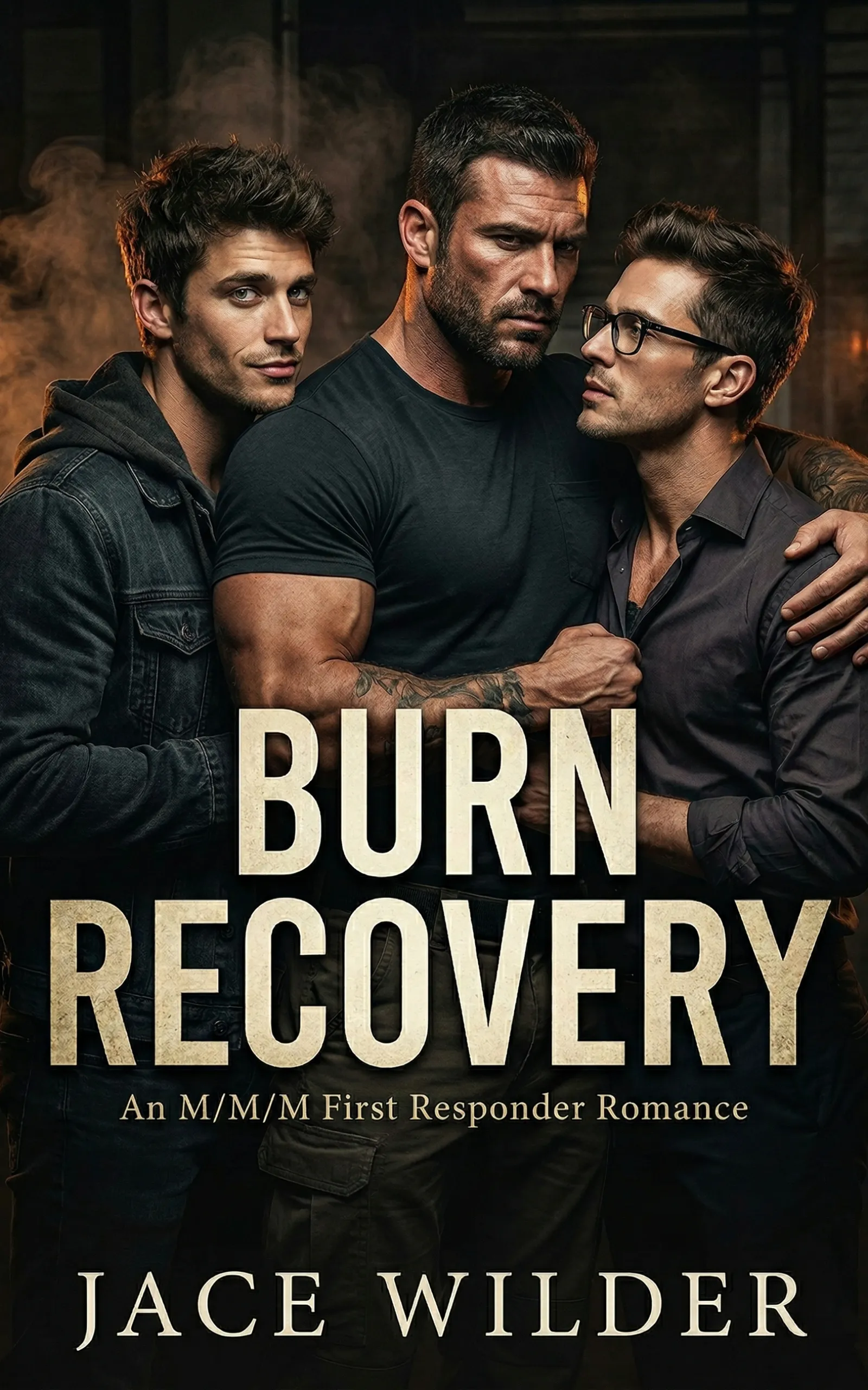Burn Recovery by Jace Wilder - MMM Firefighter Romance book cover