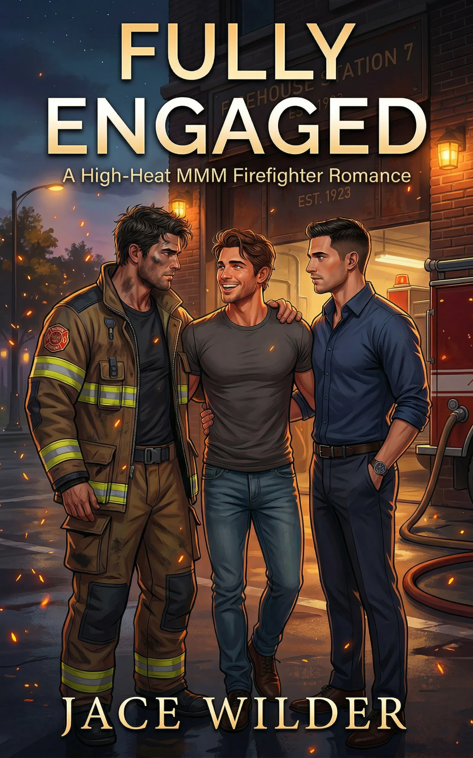 Fully Engaged by Jace Wilder - MMM firefighter why choose romance