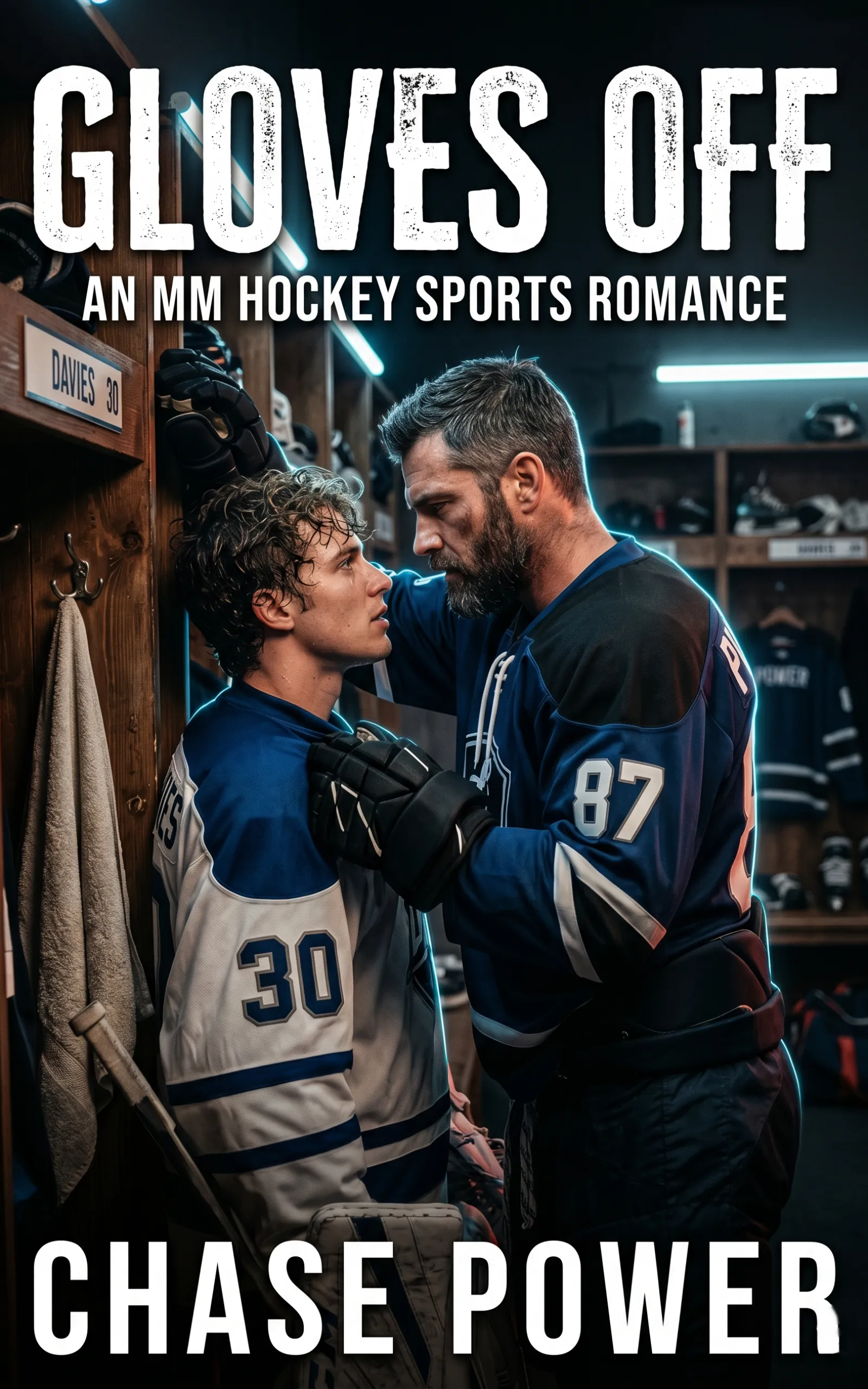 Gloves Off by Chase Power — MM NHL hockey closeted enforcer 15 year secret nine year wait rookie coming out age gap praise kink romance cover