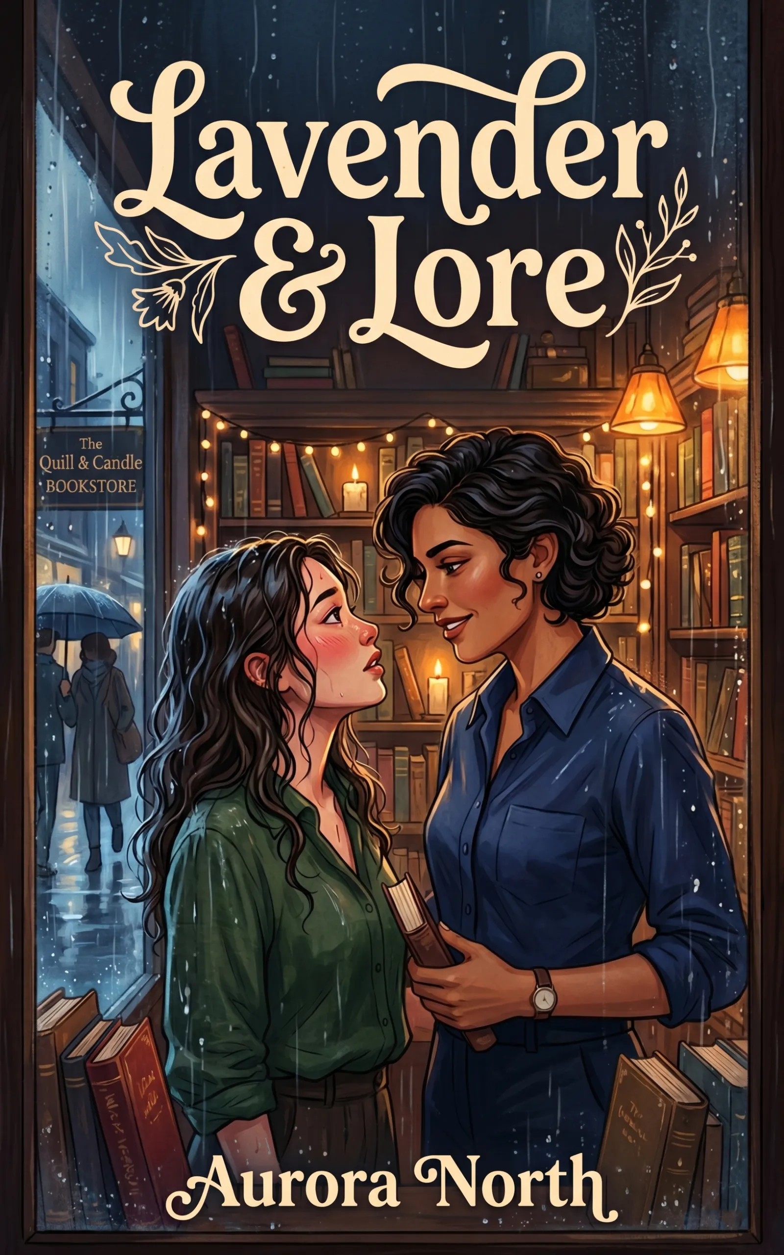 Lavender and Lore by Aurora North - FF Sapphic Romance book cover