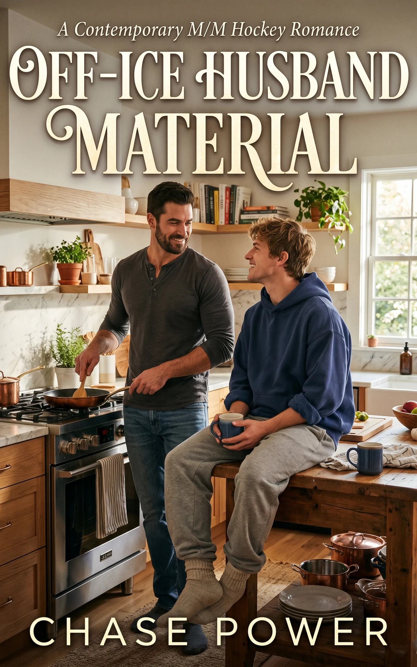 Off-Ice Husband Material by Chase Power - MM Hockey Romance book cover