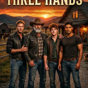The Rancher's Three Hands by Jace Wilder - MM polyamorous cowboy romance book cover, Harlan Ranch Book 1