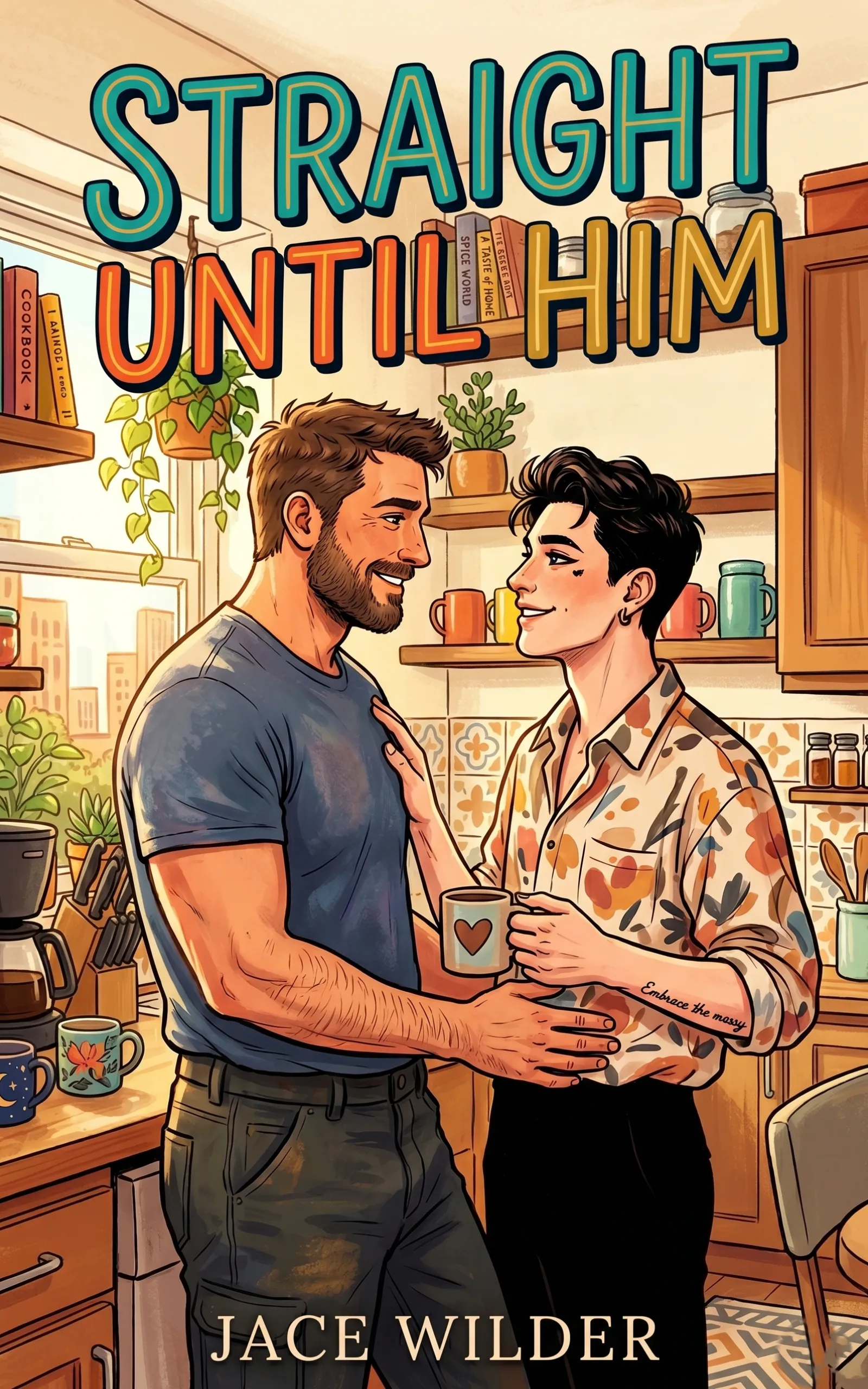 Straight Until Him by Jace Wilder — MM bi awakening closeted engaged engagement breakup forbidden best friend coming out romance cover