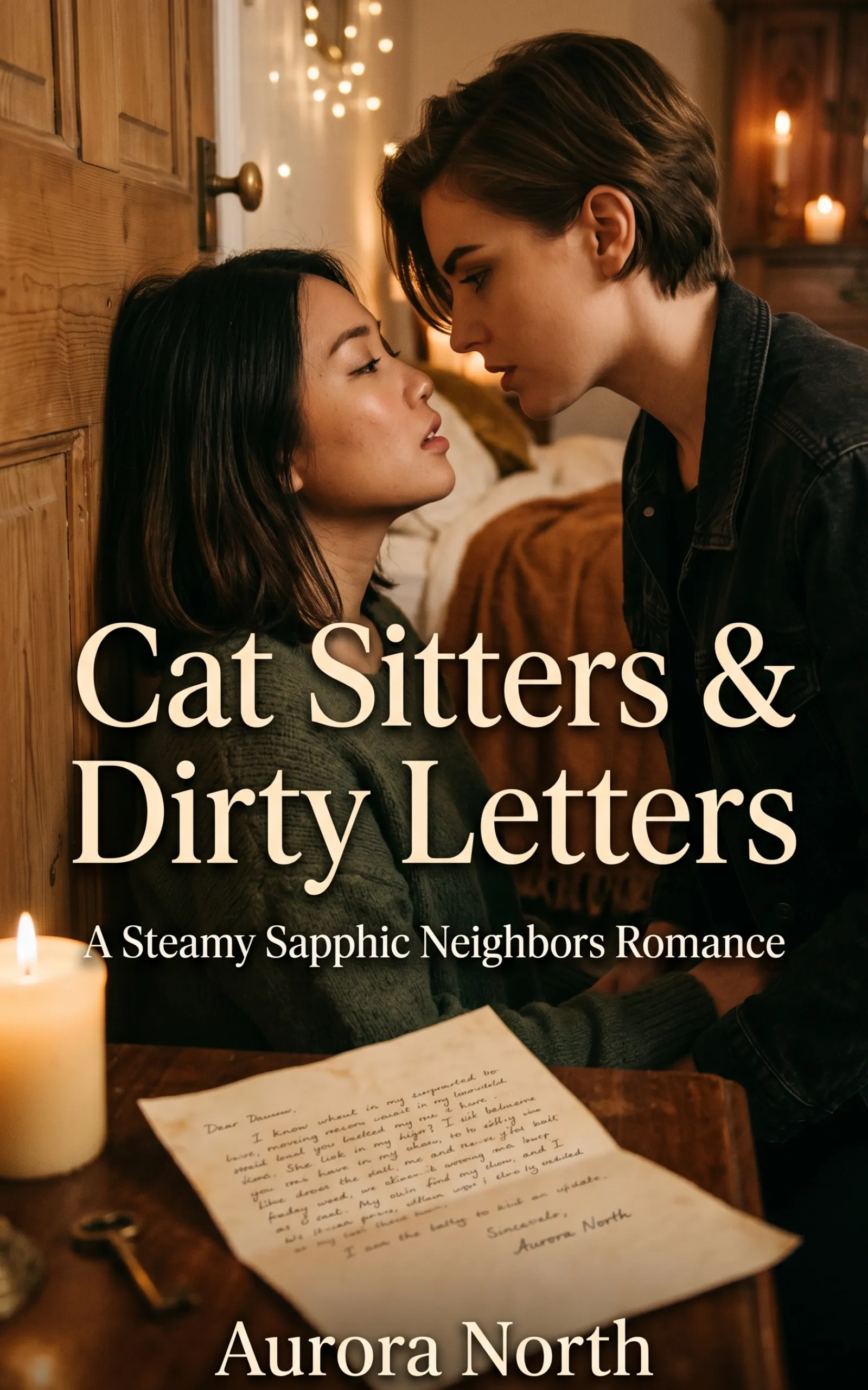 Cat Sitters and Dirty Letters by Aurora North - FF Sapphic Romance book cover