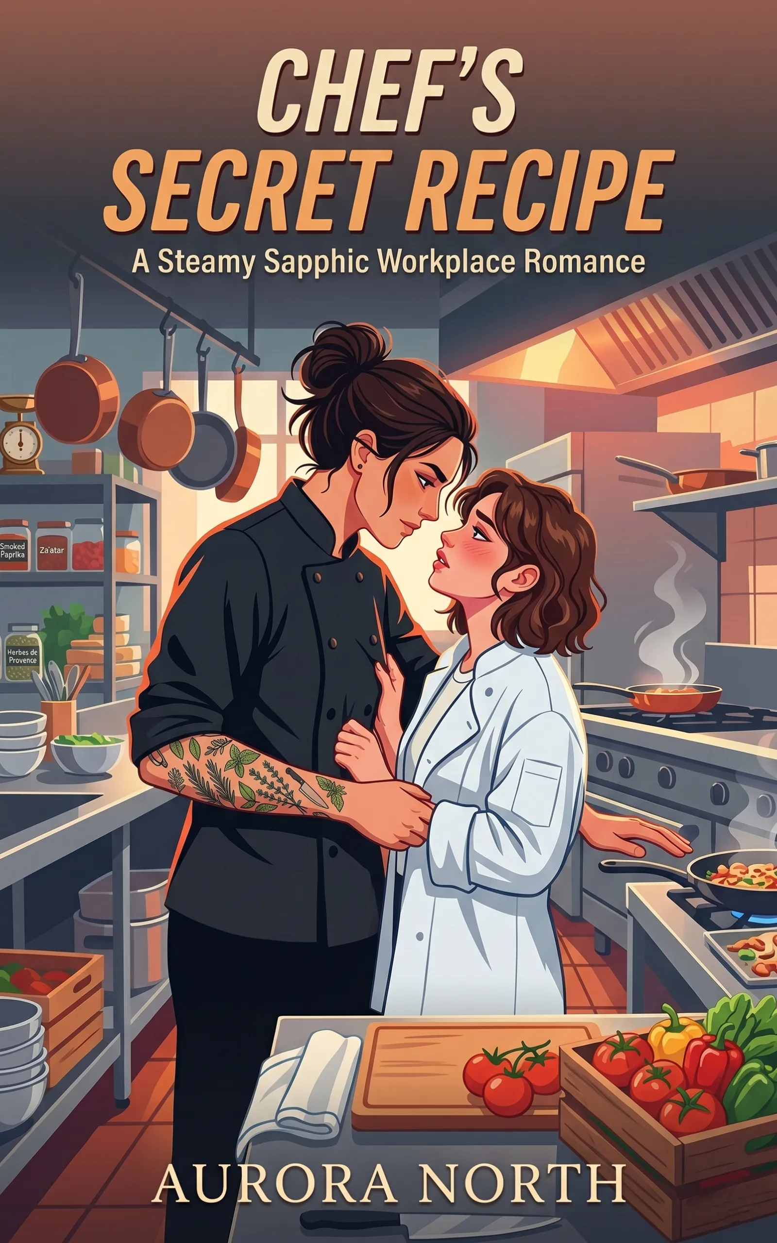 Chef's Secret Recipe by Aurora North - FF Sapphic Kitchen Romance book cover