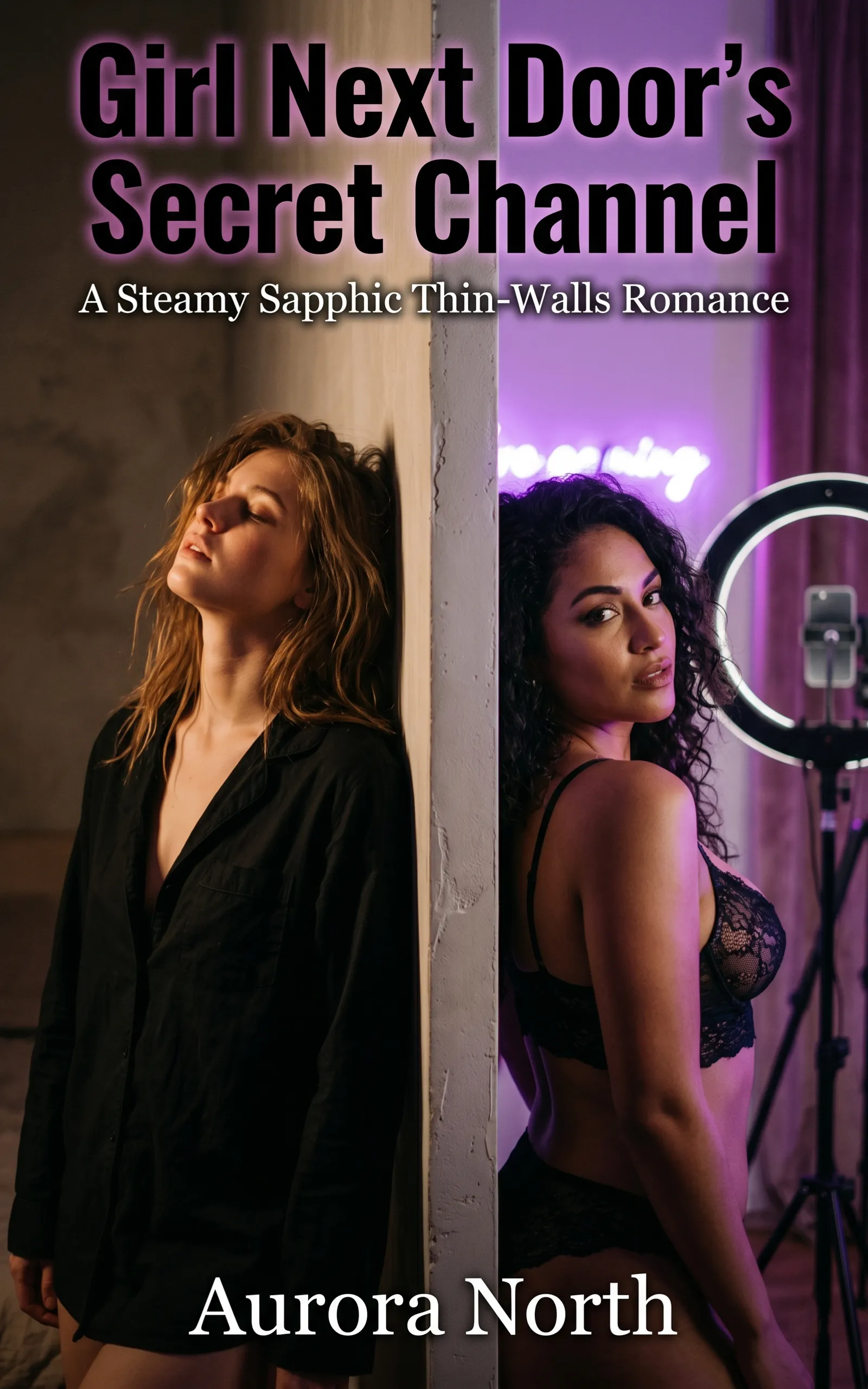 Girl Next Door's Secret Channel by Aurora North - FF Sapphic Romance book cover