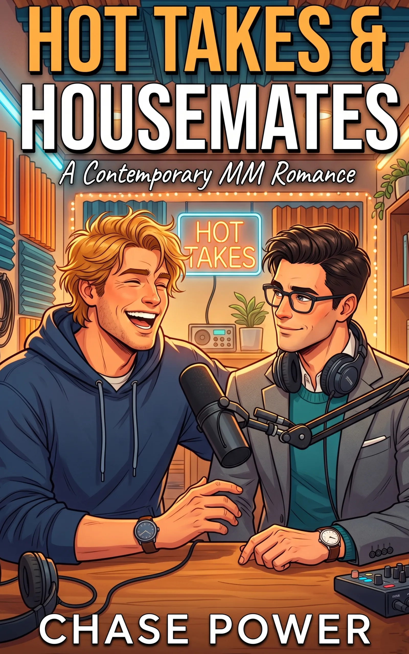 Hot Takes & Housemates by Chase Power - MM Contemporary Romance book cover