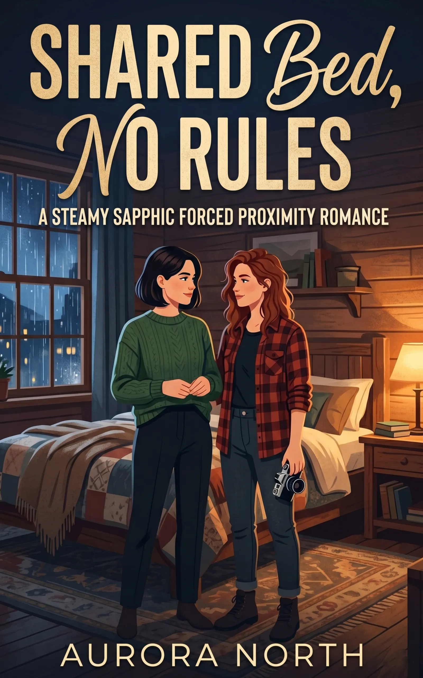 Shared Bed No Rules by Aurora North - FF Sapphic Romance book cover