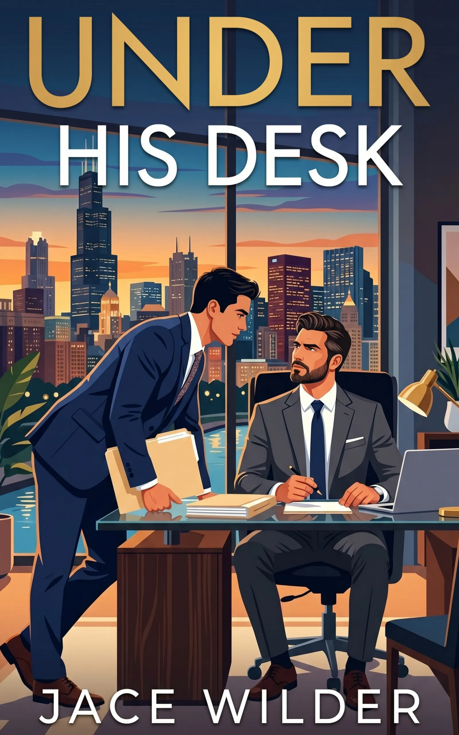 Under His Desk by Jace Wilder book cover, MM CEO assistant boss/employee romance on Kindle Unlimited