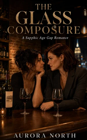 The Glass Composure by Aurora North - FF Sapphic Age Gap Romance book cover