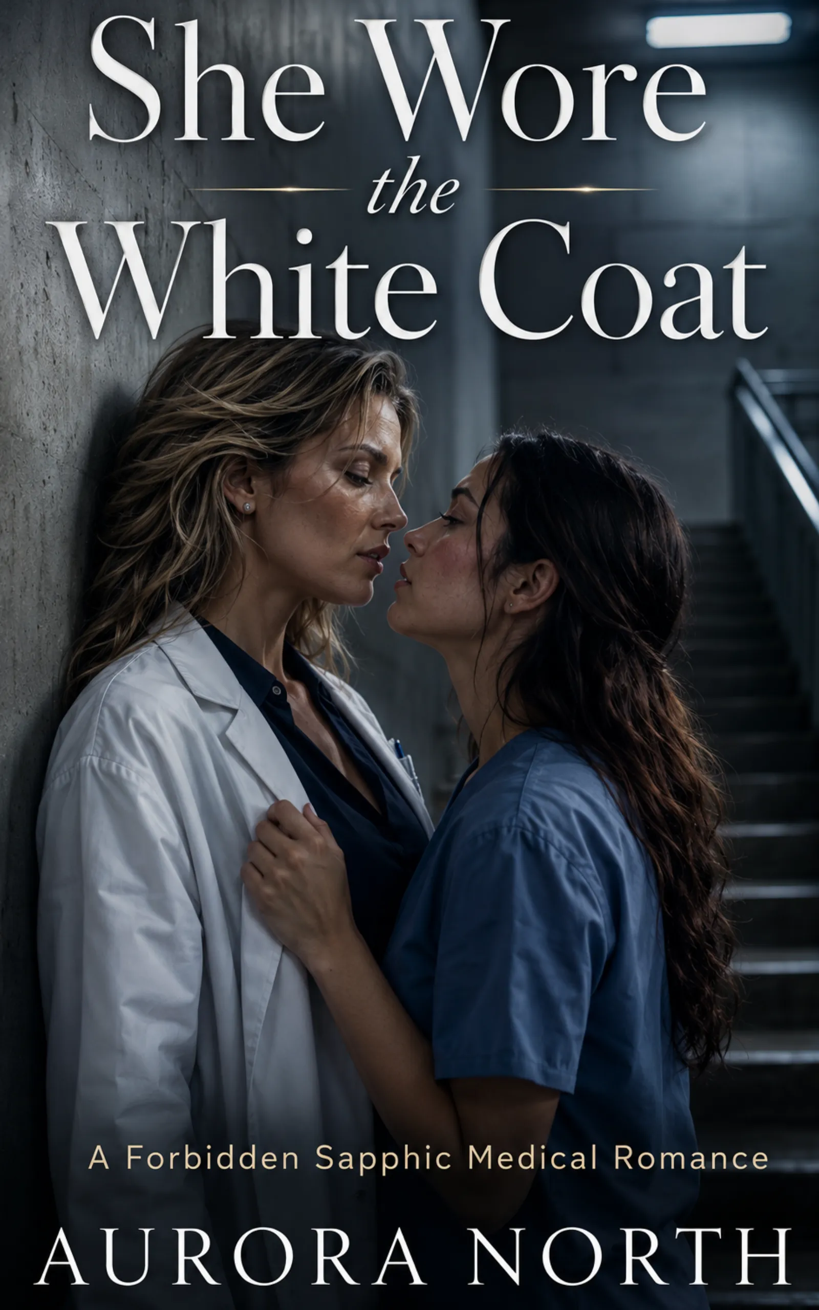 She Wore the White Coat by Aurora North - FF Sapphic Romance book cover