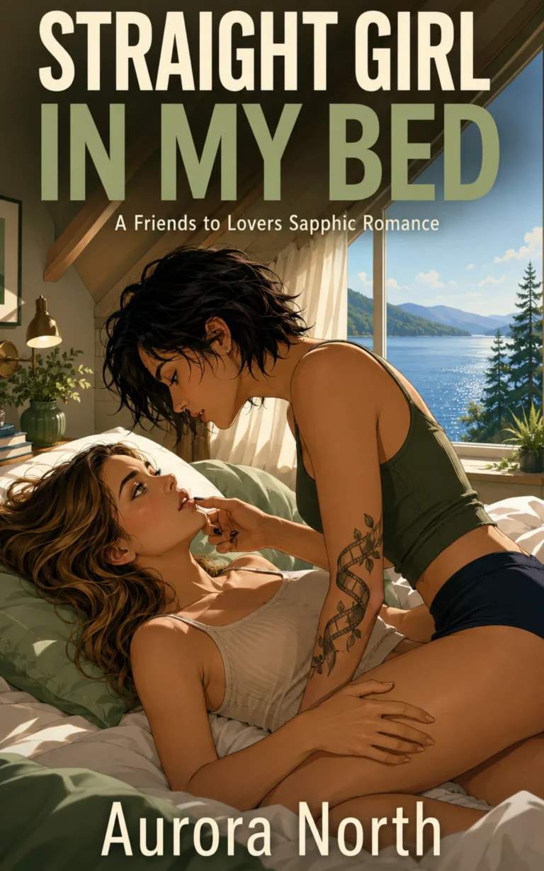 Straight Girl in My Bed by Aurora North - FF Sapphic Bi-Awakening Romance book cover
