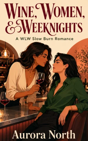Wine, Women, and Weeknights by Aurora North - FF Sapphic Romance book cover
