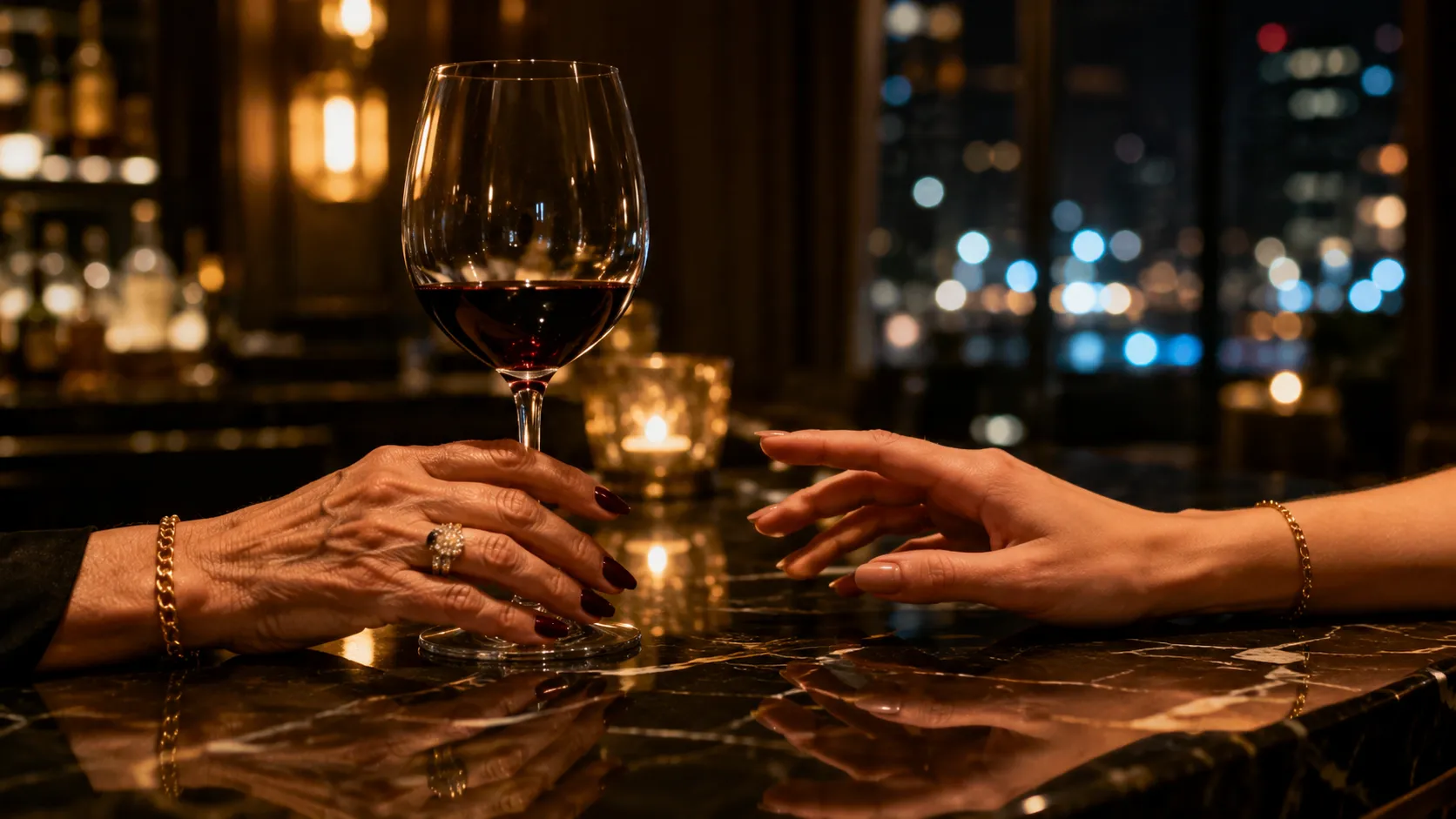 Sapphic age gap romance atmospheric anchor — wine glasses and low light, editorial photography for Books Like Mistakes Were Made sapphic romance reading guide
