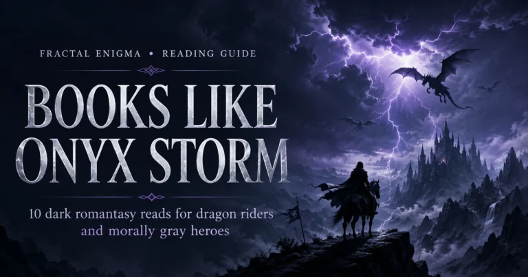 Books Like Onyx Storm reading guide with dragons, lightning and a fantasy rider