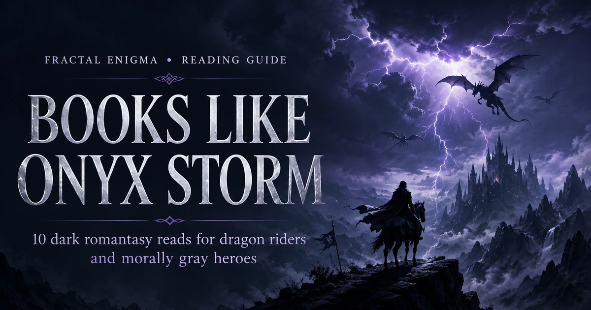Books Like Onyx Storm reading guide with dragons, lightning and a fantasy rider