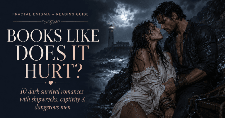 Books Like Does It Hurt? reading guide featuring a stormy lighthouse, shipwreck atmosphere and an intense survival romance on a rocky coast.