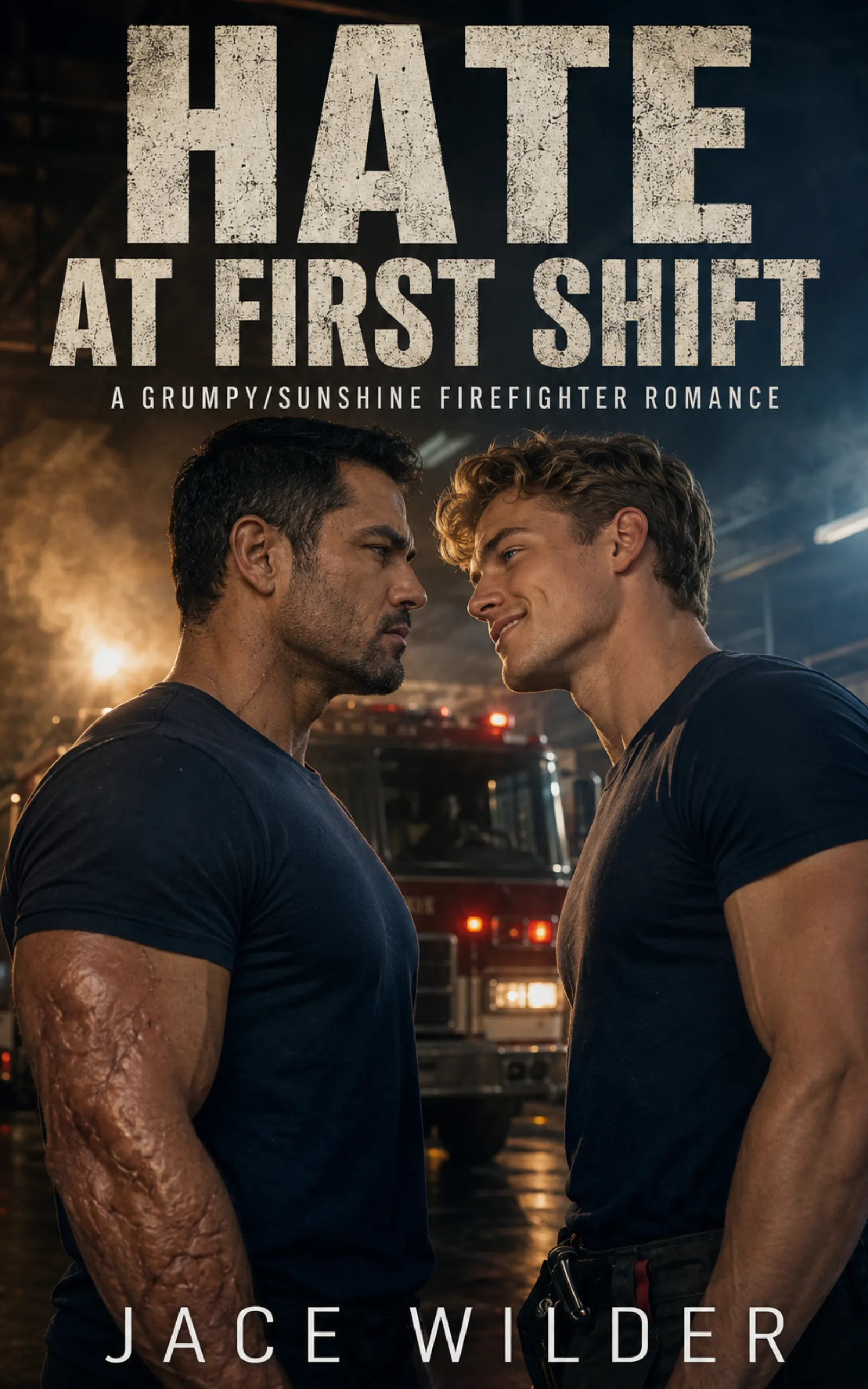 Hate at First Shift by Jace Wilder - MM Firefighter Romance book cover