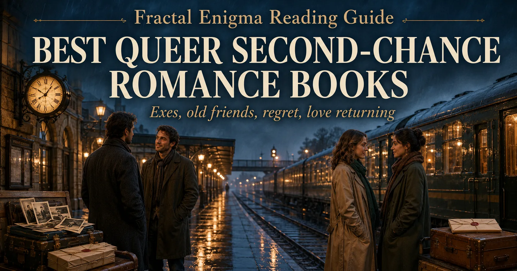 Best queer second-chance romance books reading guide with emotional reunions at a rainy train station
