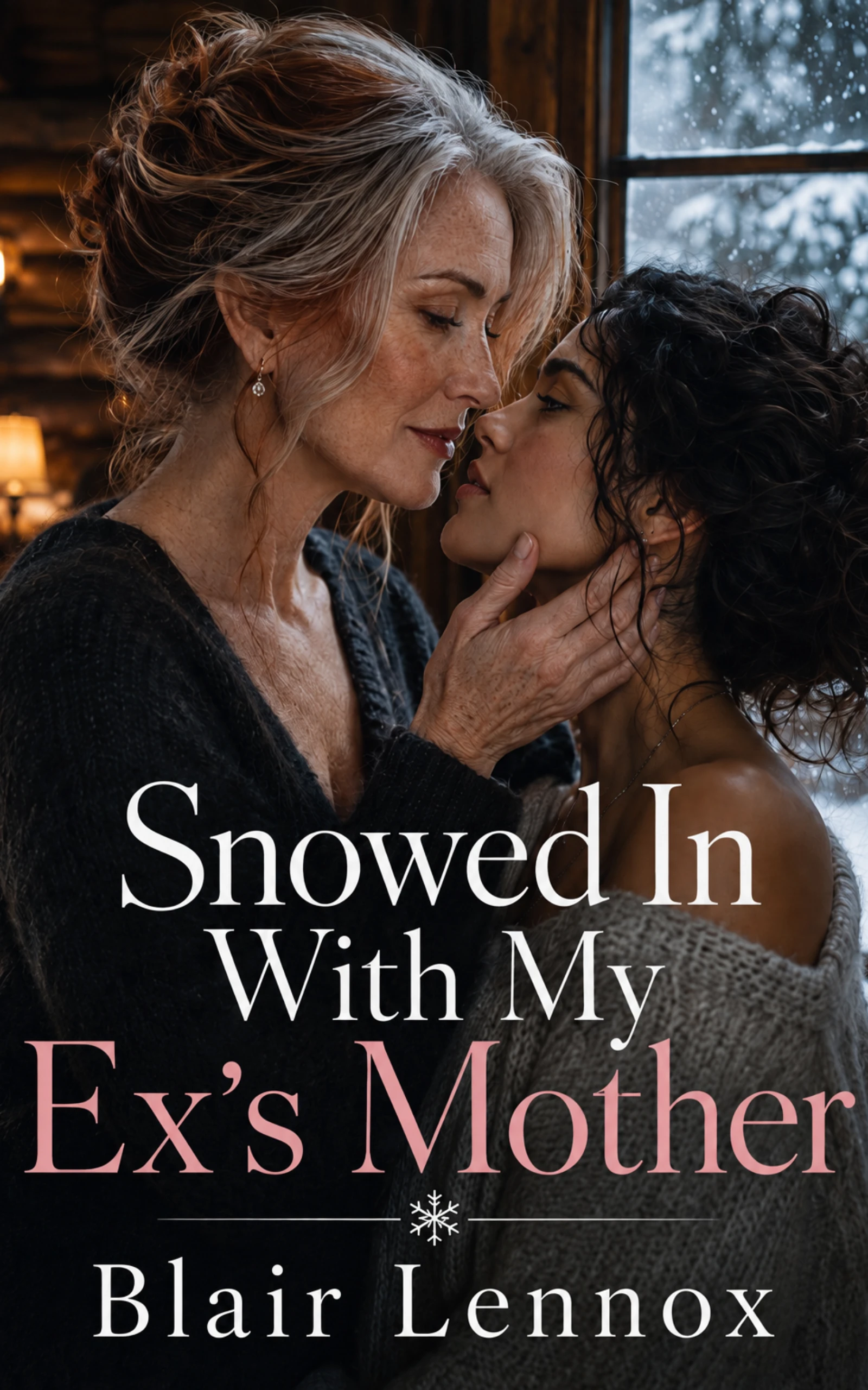 Snowed In with My Ex's Mother by Blair Lennox book cover, sapphic ex's mother age-gap romance on Kindle Unlimited