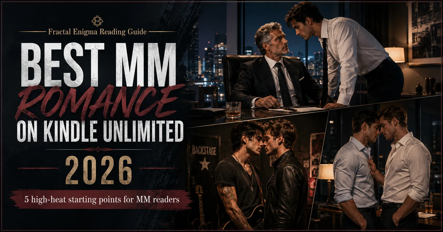 Best MM Romance on Kindle Unlimited 2026 reading guide featuring high-heat male male romance