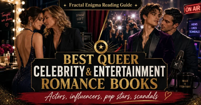 Best queer celebrity and entertainment romance books reading guide with sapphic and MM celebrity couples