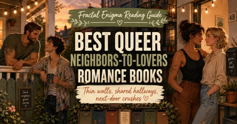 Best queer neighbors-to-lovers romance books reading guide with MM and sapphic couples next door
