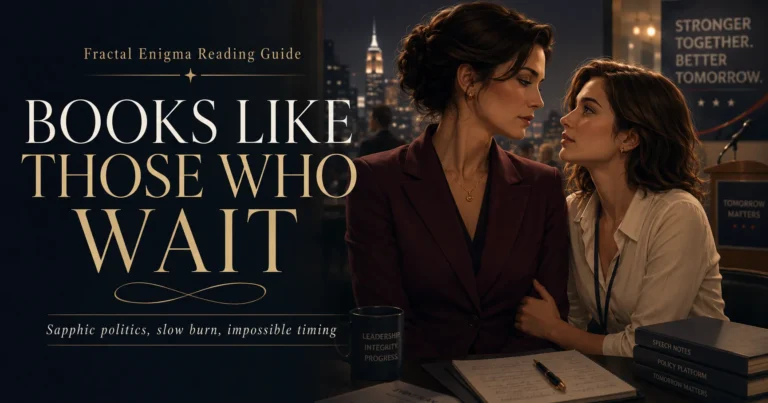 Books Like Those Who Wait reading guide featuring two women with restrained romantic chemistry in a political campaign office after hours.