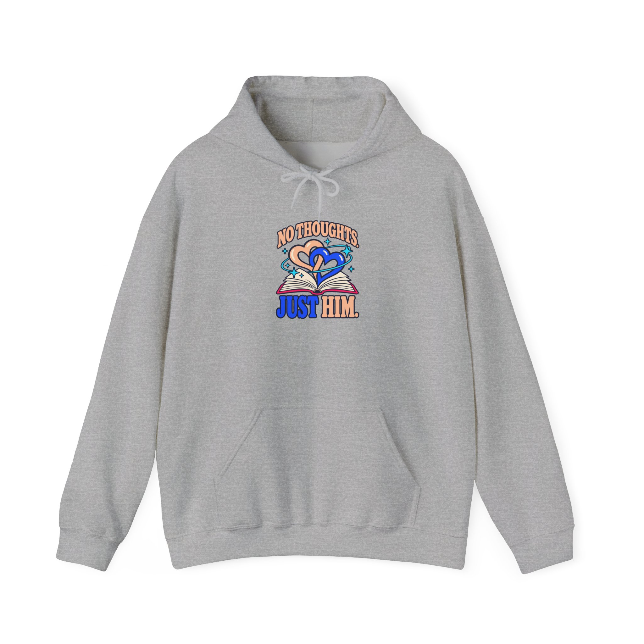 No Thoughts, Just Him Hoodie — Romance Reader Graphic Hooded Sweatshirt, Unisex - Image 9