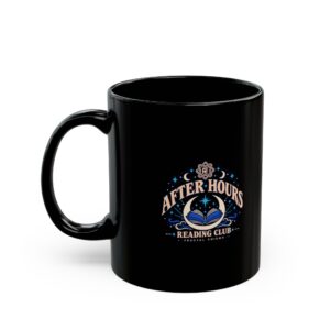 After Hours Reading Club Black Mug — Fractal Enigma Ceramic Mug, 11oz