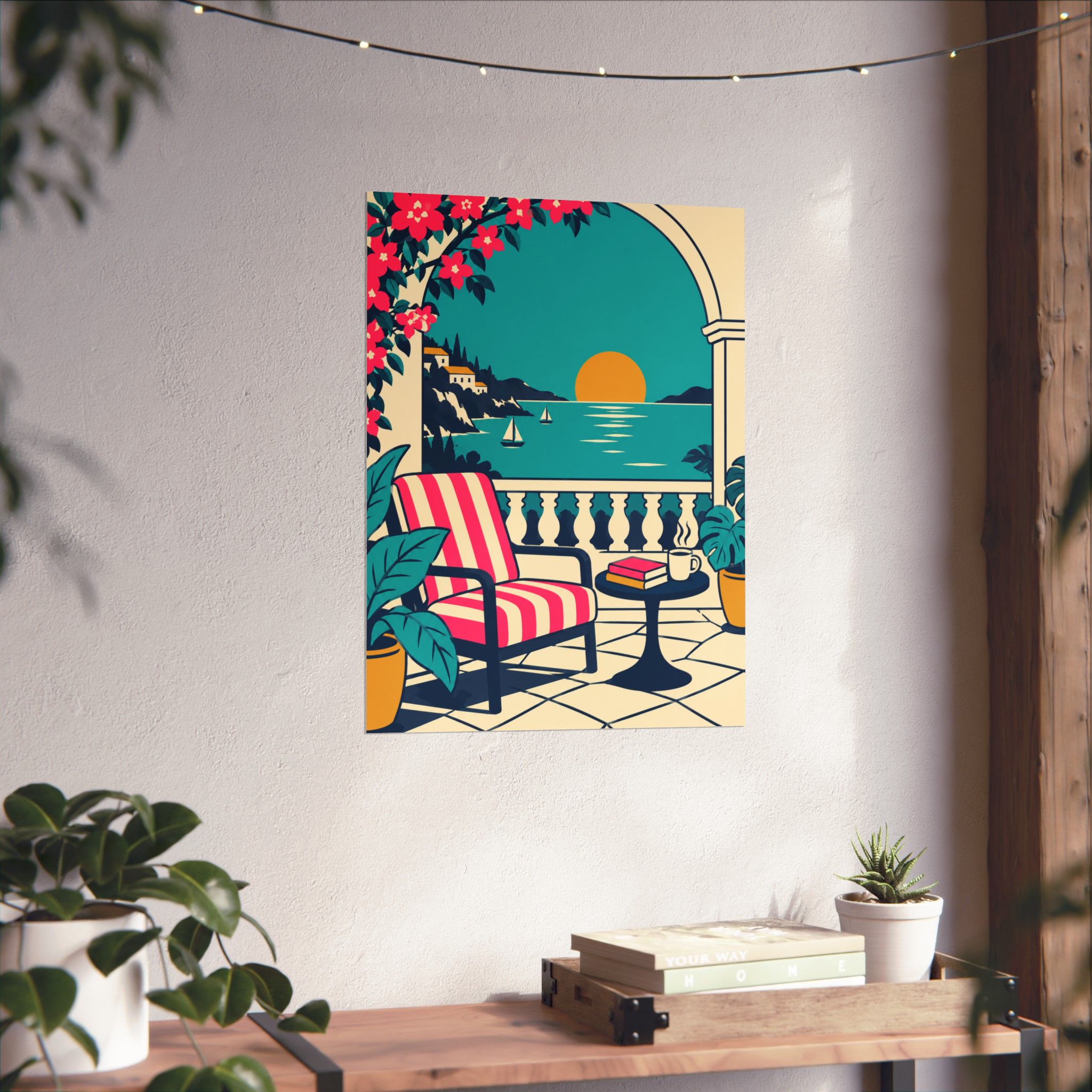 Coastal Reading Escape Poster — Seaside Reading Nook Wall Art for Book Lovers, Matte Print - Image 5