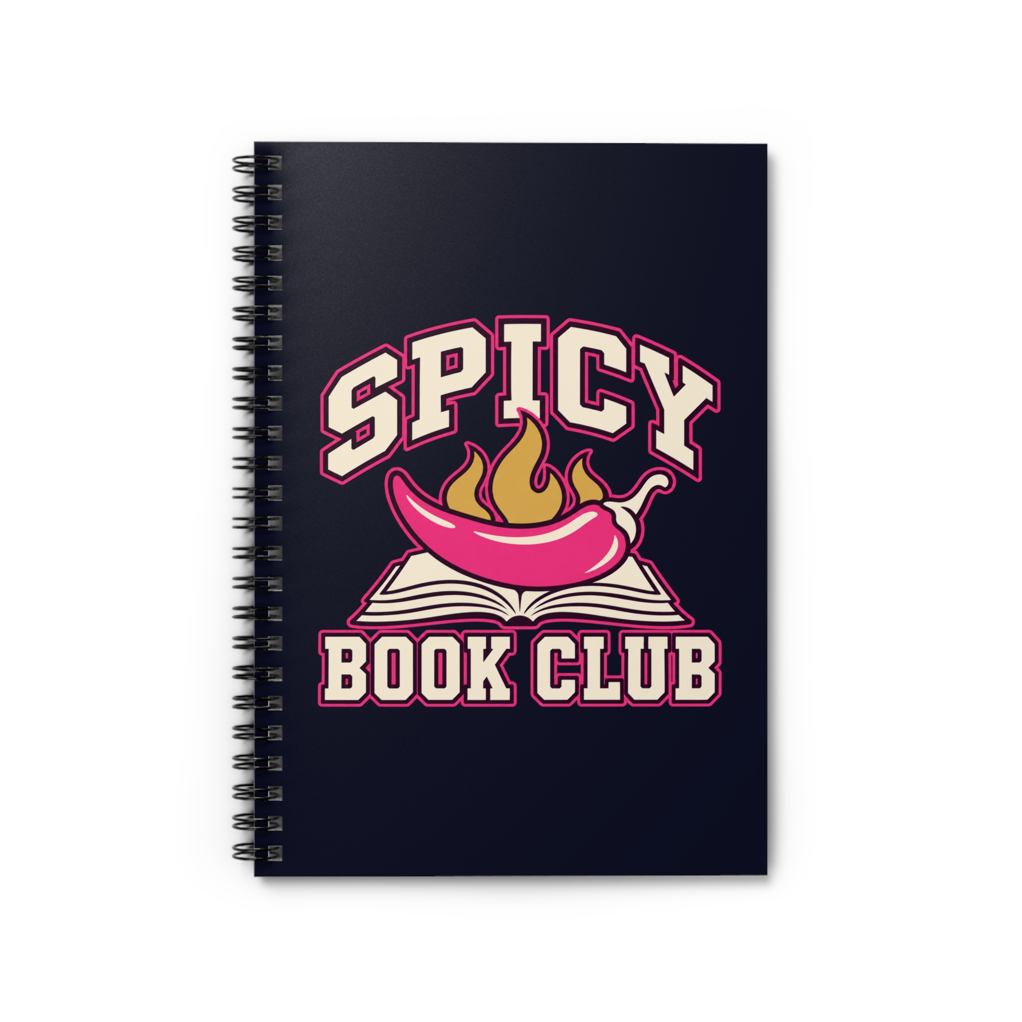 Spicy Book Club Spiral Notebook — Romance Reader Ruled Notebook, 6″ × 8″