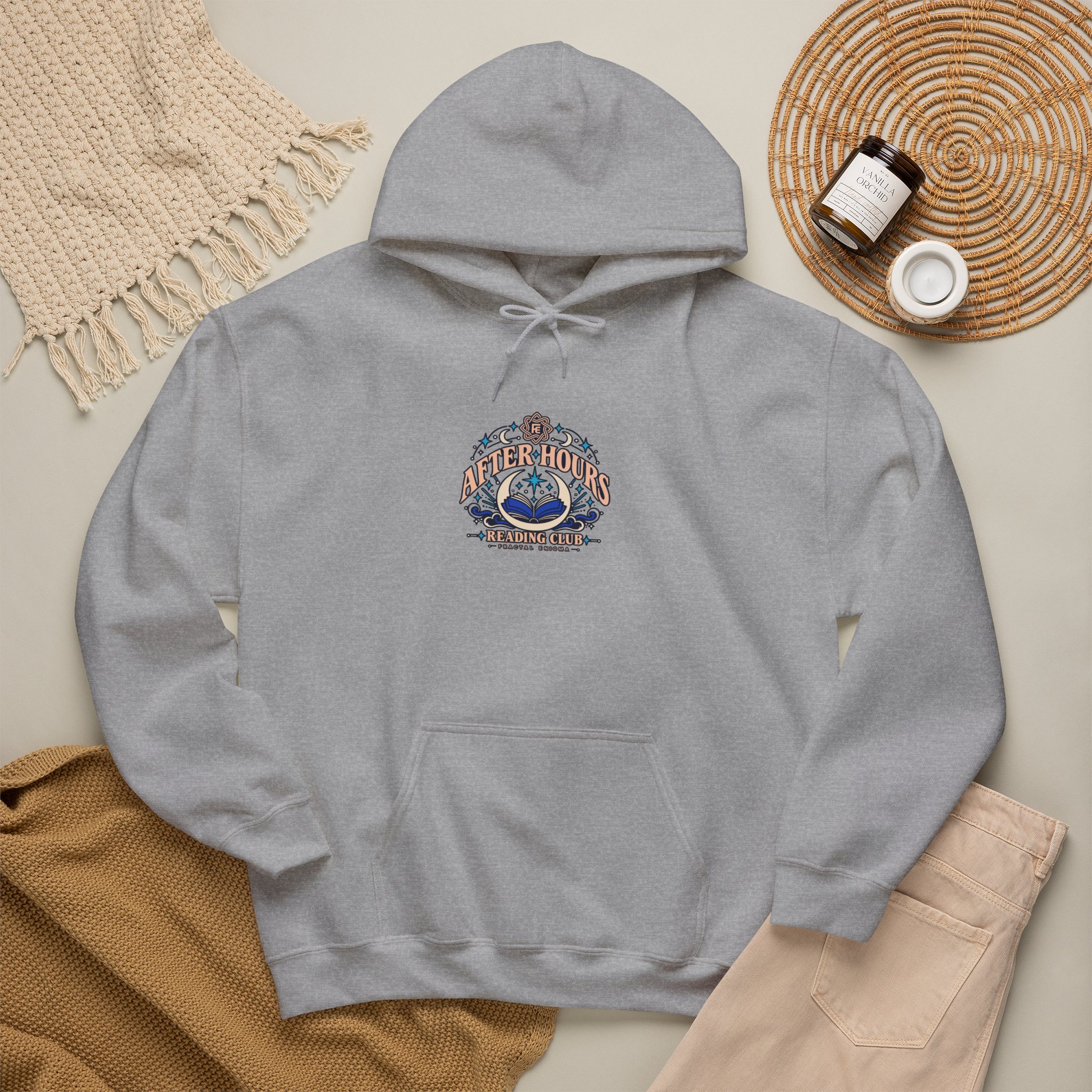 After Hours Reading Club Hoodie — Fractal Enigma Graphic Hooded Sweatshirt, Unisex - Image 10