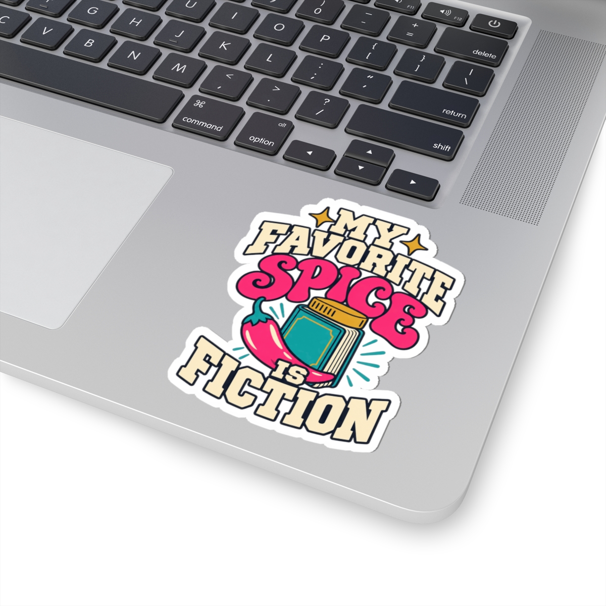 My Favorite Spice Is Fiction Sticker — Spicy Romance Reader Kiss-Cut Vinyl Sticker - Image 5