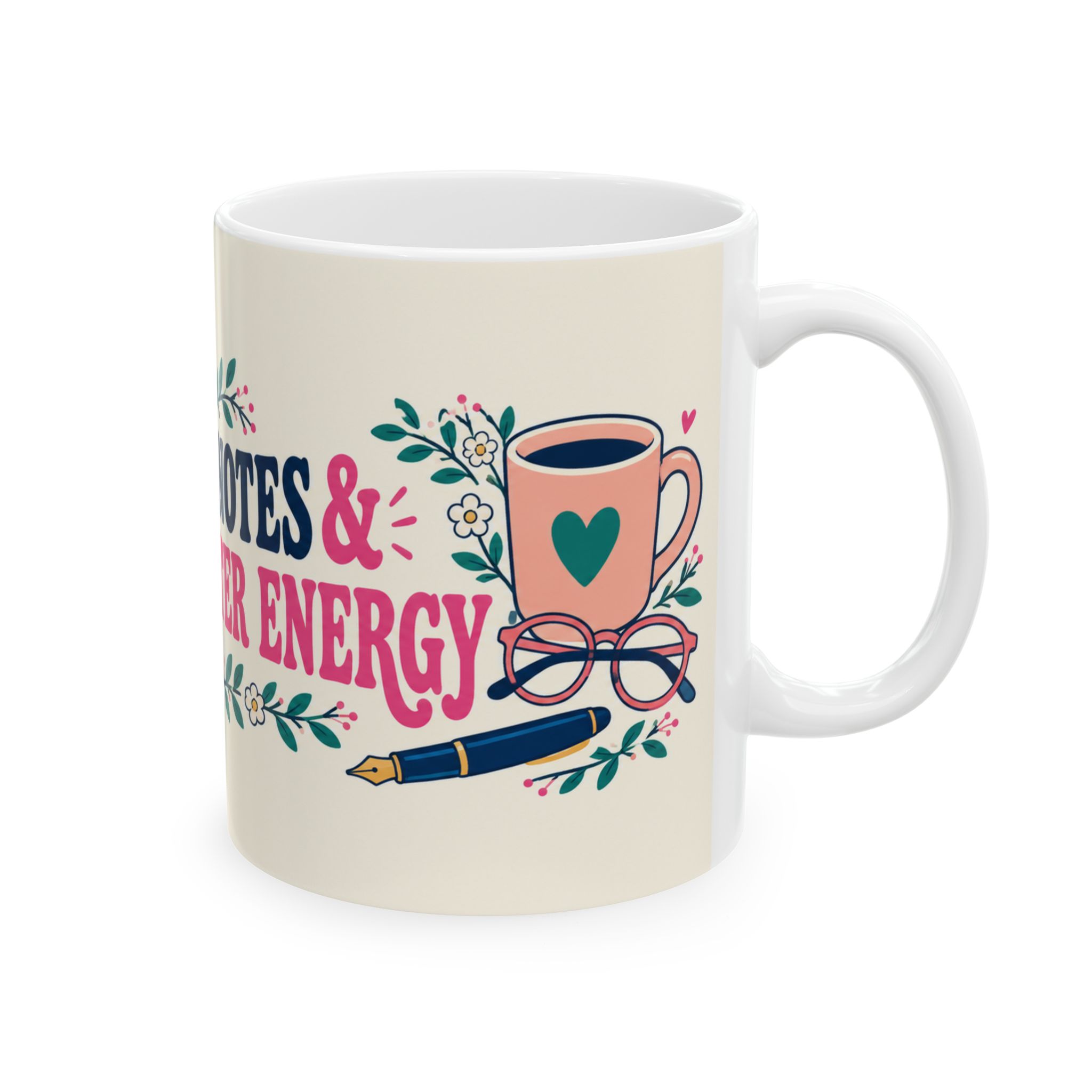 Margin Notes Mug — Main Character Energy Wraparound Ceramic Mug, 11oz - Image 3
