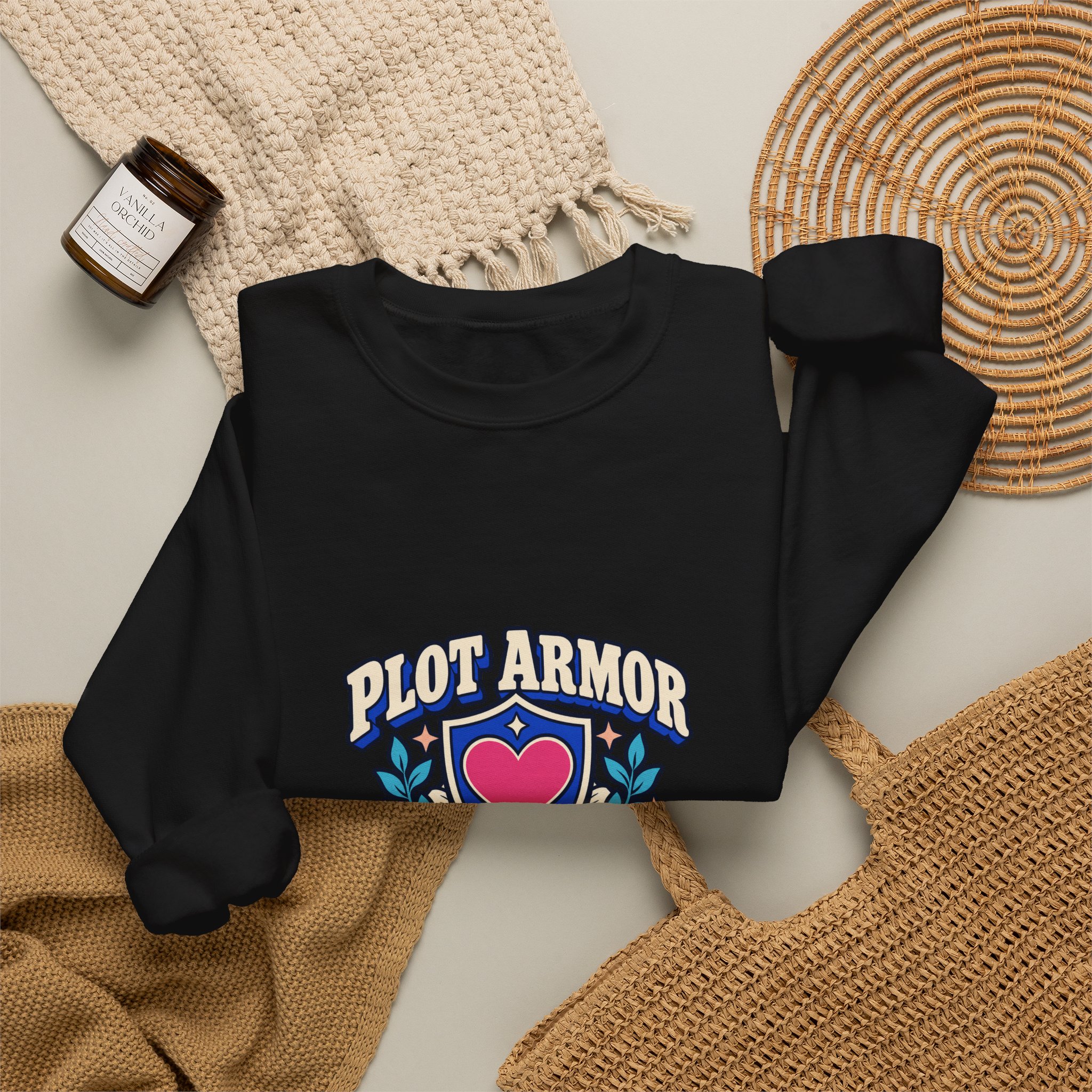 Plot Armor for My Feelings Crewneck Sweatshirt — Book Lover Graphic Sweatshirt, Unisex - Image 4