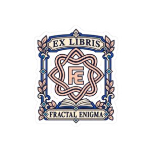 Ex Libris Sticker — Fractal Enigma Bookplate Kiss-Cut Vinyl Sticker