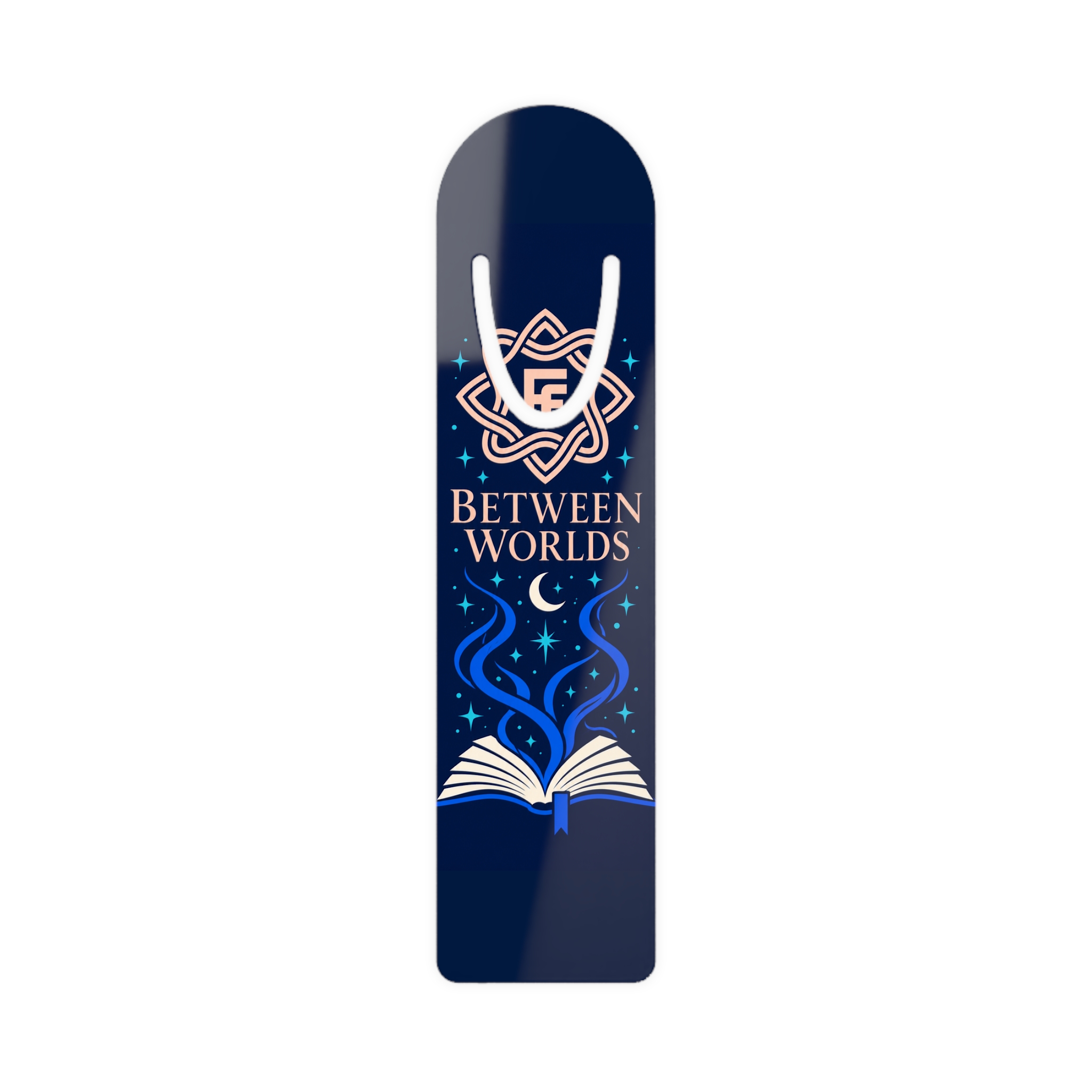 Between Worlds Bookmark — Fractal Enigma Aluminum Bookmark for Romance Readers