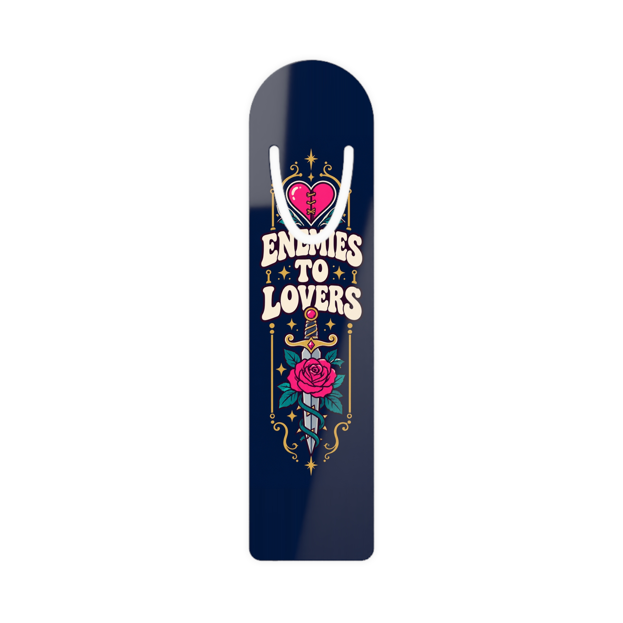 Enemies to Lovers Bookmark — Aluminum Bookmark for Romance Readers