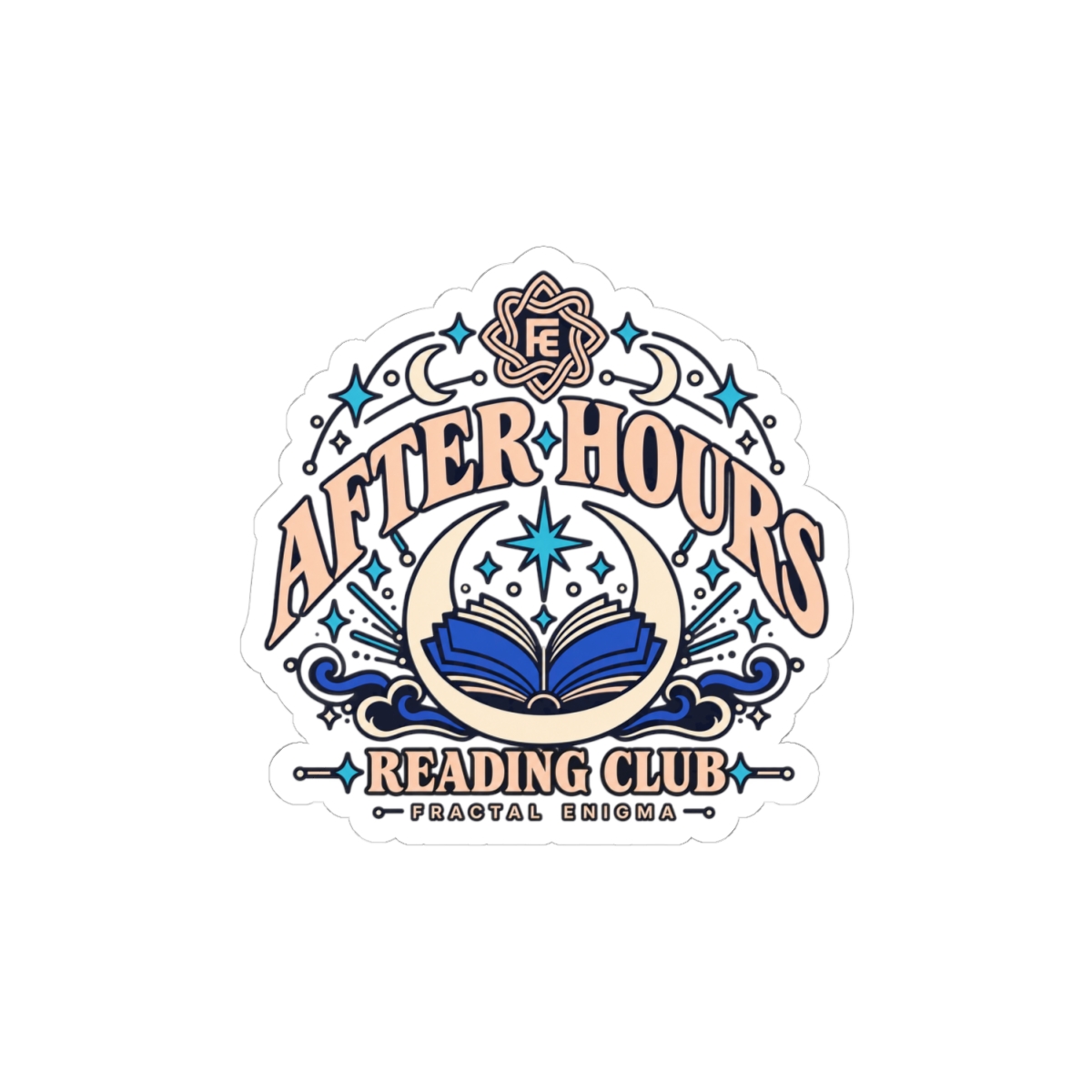 After Hours Reading Club Sticker — Fractal Enigma Kiss-Cut Vinyl Sticker - Image 4