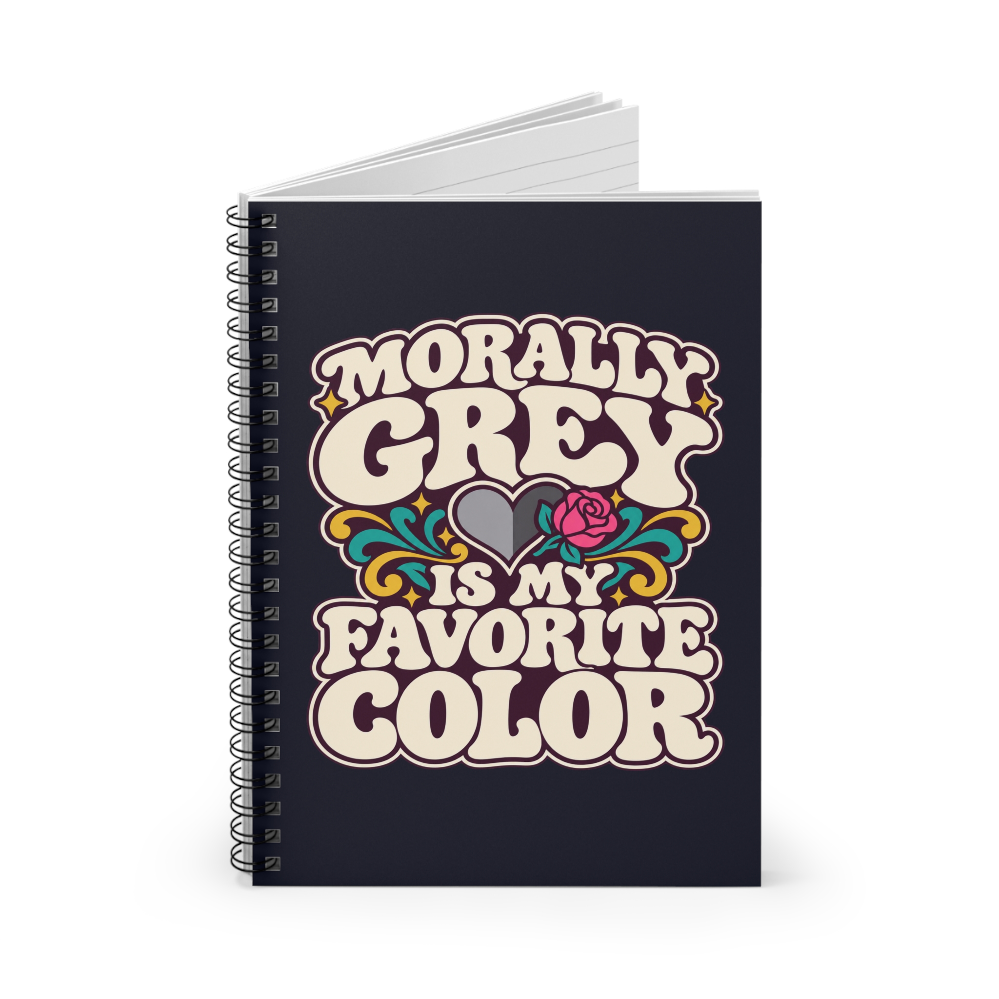 Morally Grey Is My Favorite Color Spiral Notebook — Dark Romance Reader Ruled Notebook, 6″ × 8″ - Image 2